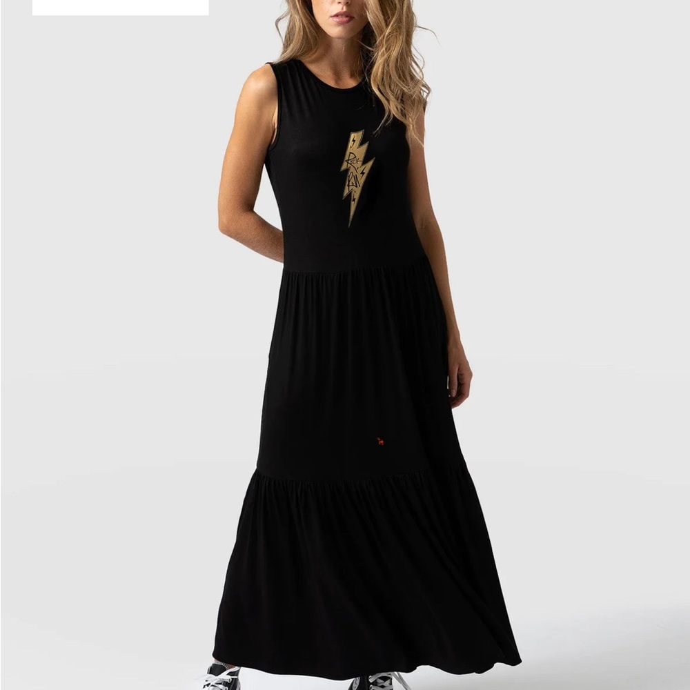 Tiered Black Midi Dress that’s Rock ‘n Roll